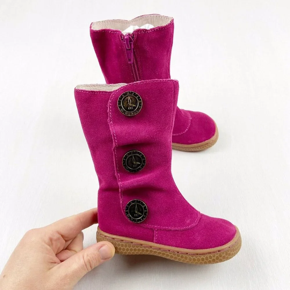 Livie & Luca Tiempo Boots in Fuchsia Suede 4 Infant